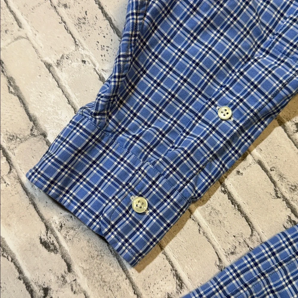 Polo Ralph Lauren mens 2XLT Tall blue check plaid button up casual oxford shirt